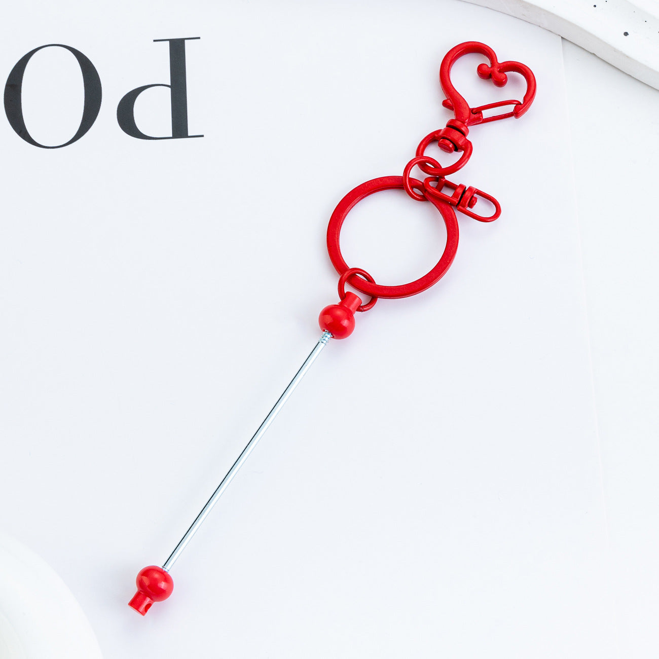 Wholesale DIY Beaded Heart Keychain Pendant Event Commemorative Small Gift Keychain Creative Luggage Pendant Keychain